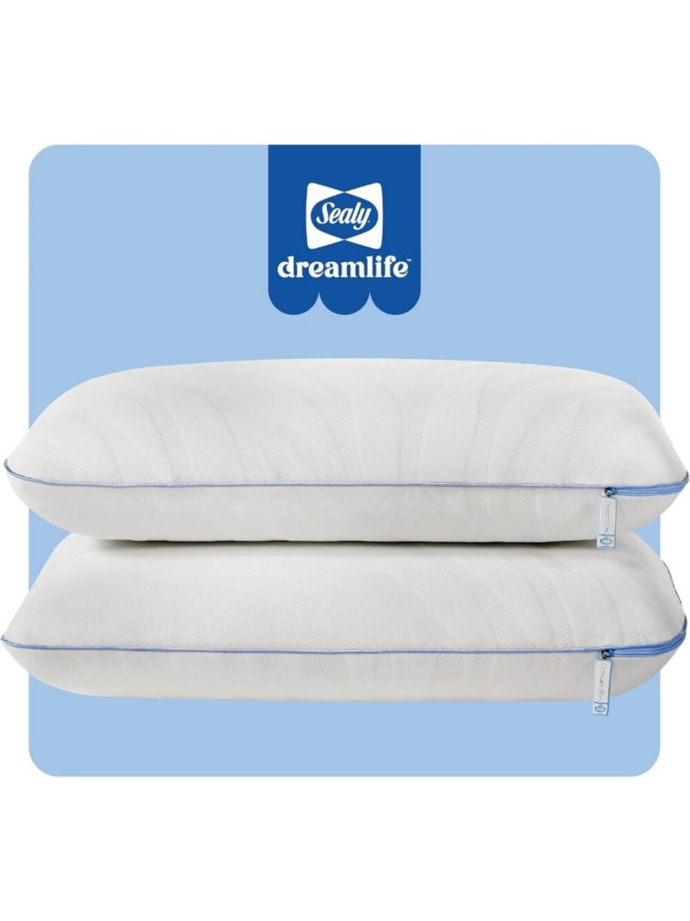 Queen Size Memory Foam Cooling Pillows with Washable Covers - 2 Pack, Soft
